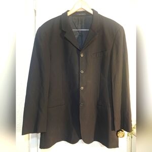 EMPORIO ARMANI Made In 🇮🇹 Italy ANTINEA SRL Black Men's Suit Coat Virgin Wool